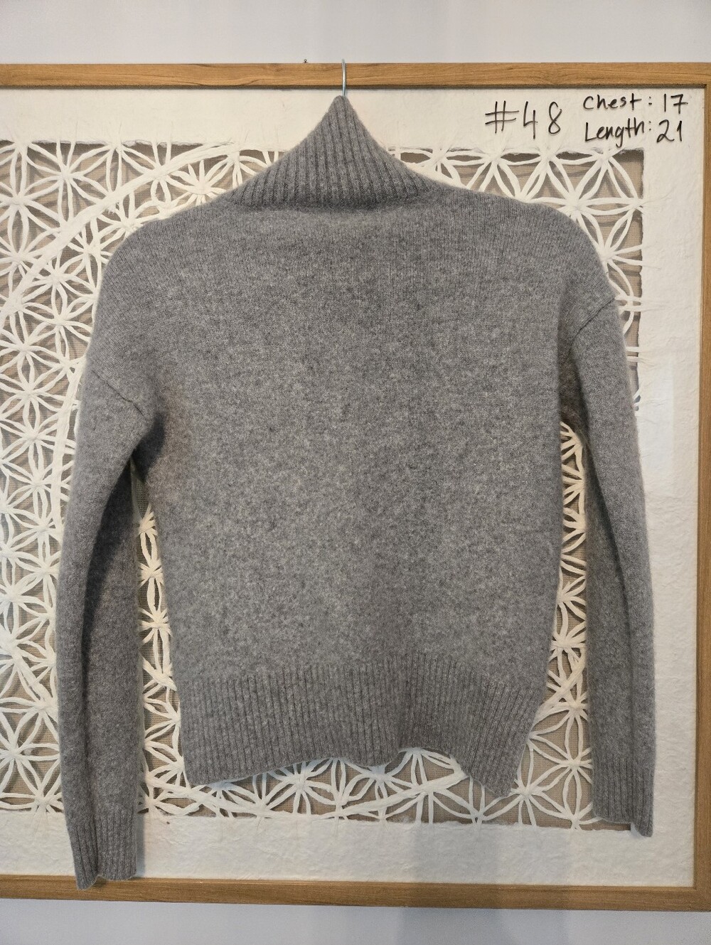 Cashmere Turtleneck Sweater J Mclaughlin Cozy Gray- Women Size XS - Picture 5 of 6